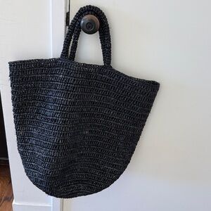 Jenni Kayne Black Raffia Tote Bag